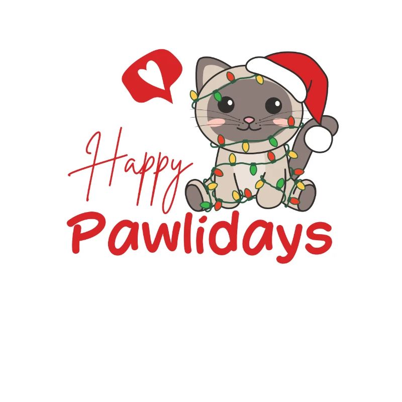 Chat Noël Chats mignons Joyeux Pawlidays