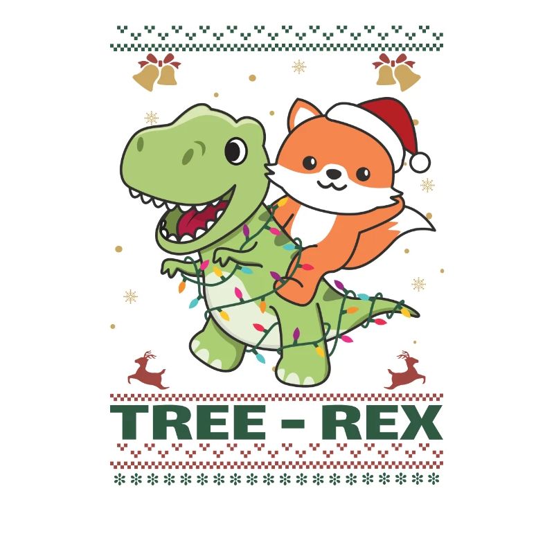 Merry Christmas ugly Christmas Fox Tree Rex
