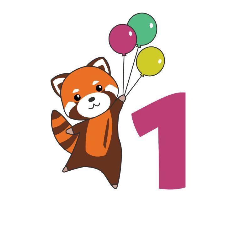 Roter Panda erster Geburtstag Luftballons Kinder