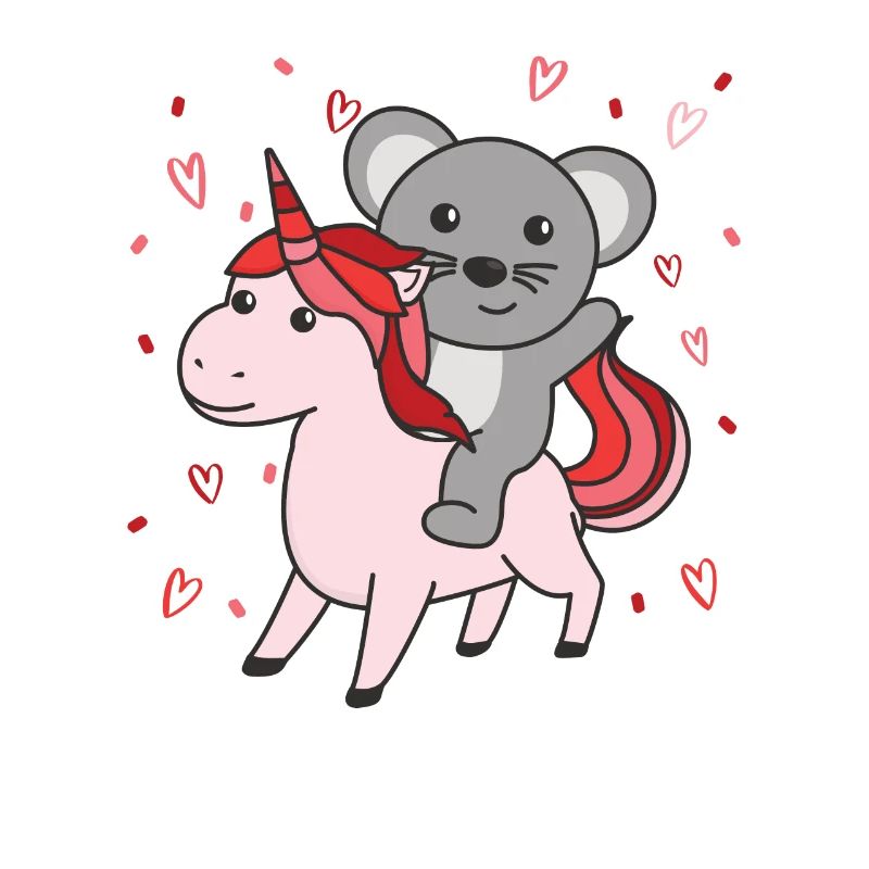 Maus mit Einhorn Herzen Lieblingstier Herz