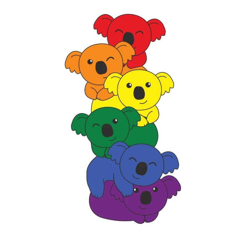Rainbow Flag Pride LGBTQ Mignon Koala Stack