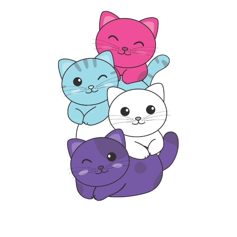 Multisexuell Flag Pride LGBTQ süßer Katze Stapel