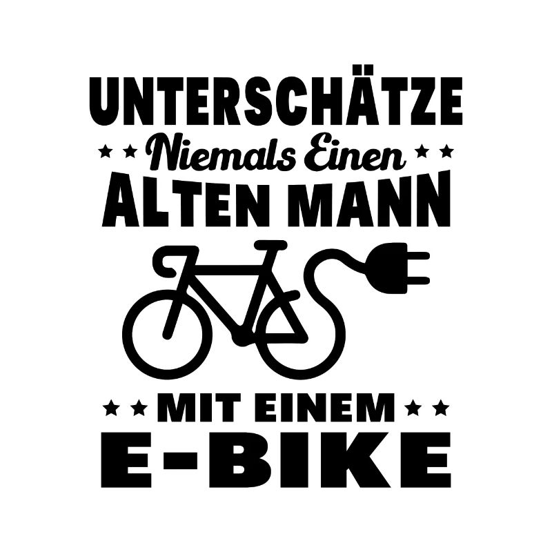 Einen alten Mann mit einem E-Bike