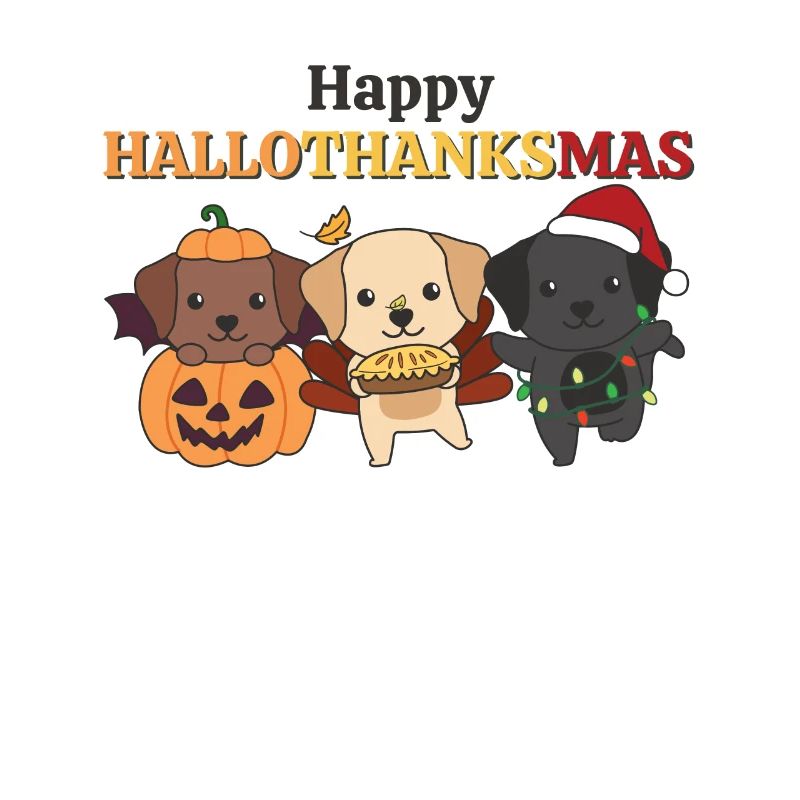 Joyeux Hallothanksmas Labrador Chiens de Noël