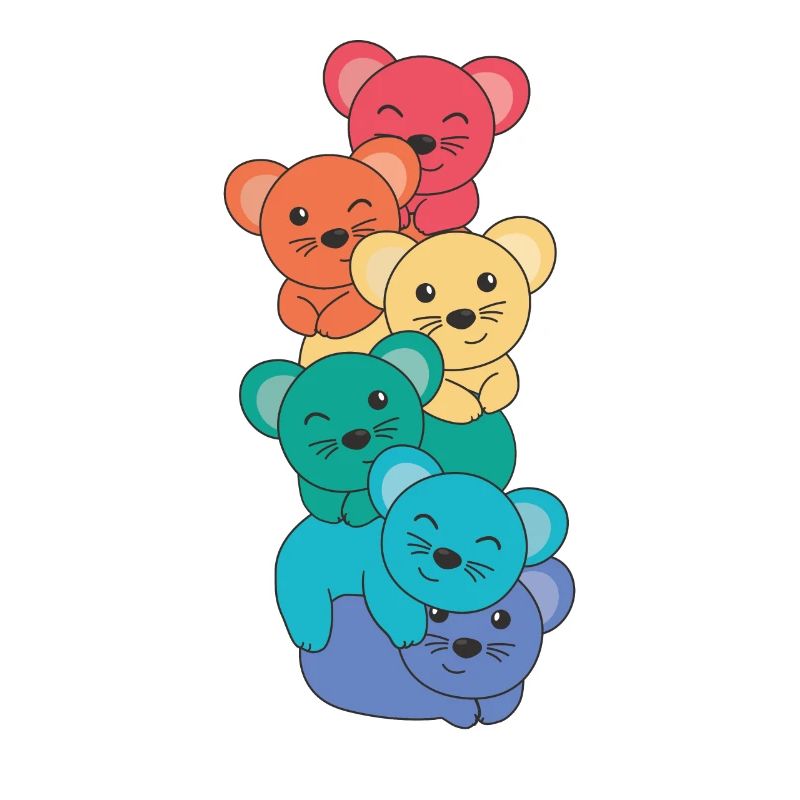 Rainbow Flag Pride LGBTQ Cute Mouse Stack