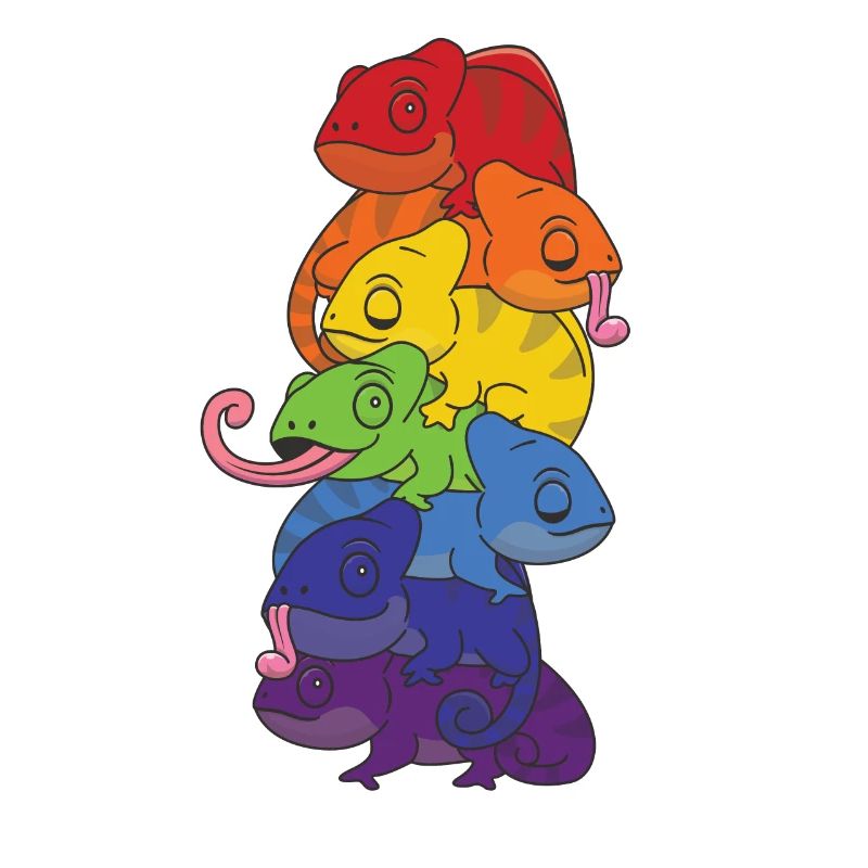 Rainbow Flag Pride LGBTQ Cute Chameleon Stack