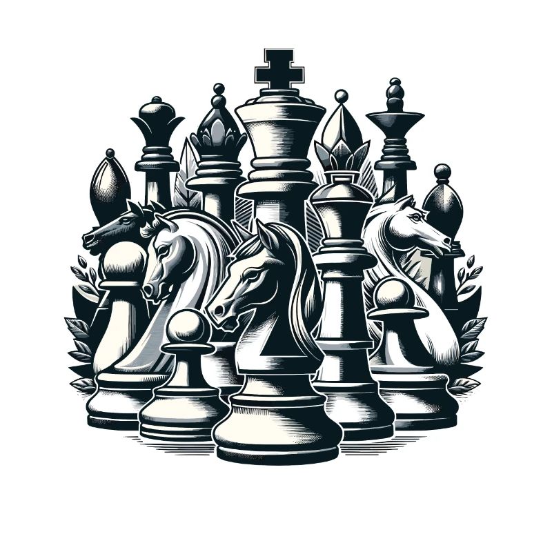 Chess Army in Black and White Chess Gift Idea