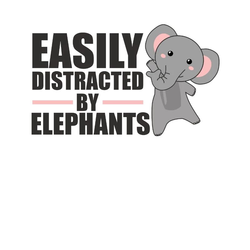 Facilement distrait par les éléphants - éléphant mignon