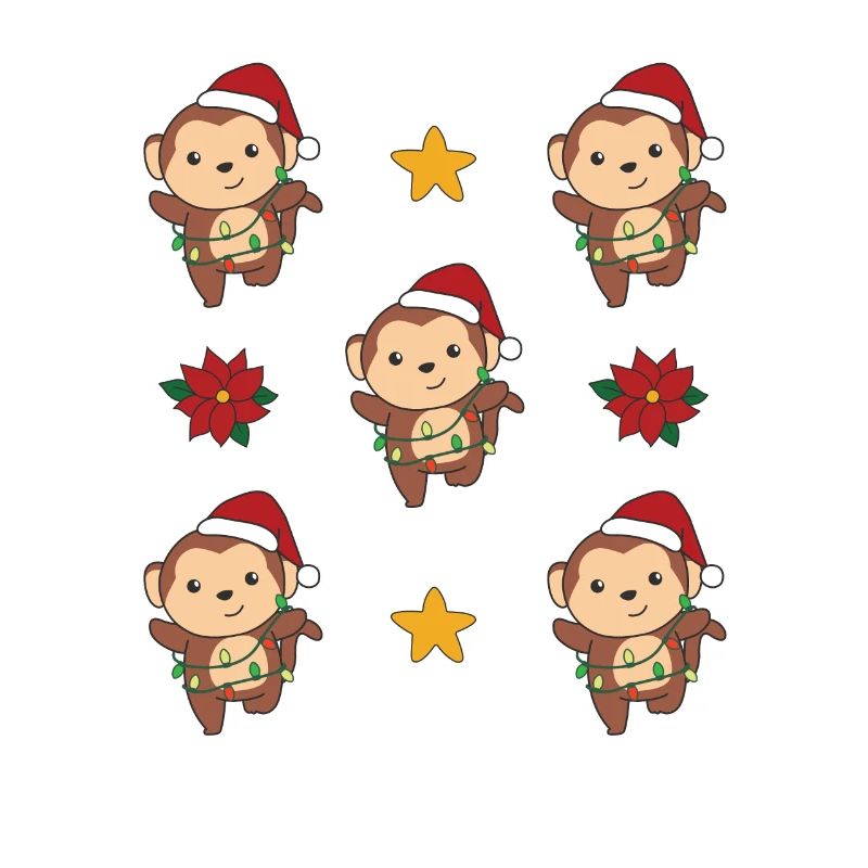 Monkey Christmas Winter Animals Monkey