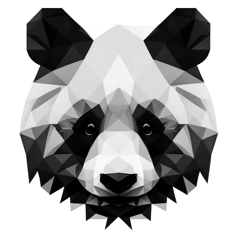 Minimalistischer Polygon-Panda