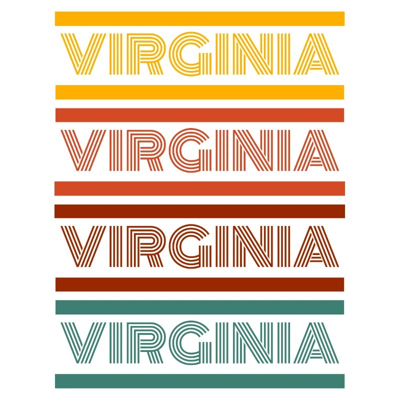 Virginia Text in Different Color Design