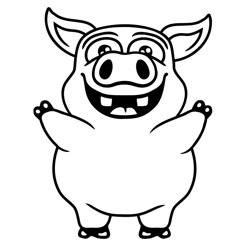 Friendly funny pig comic