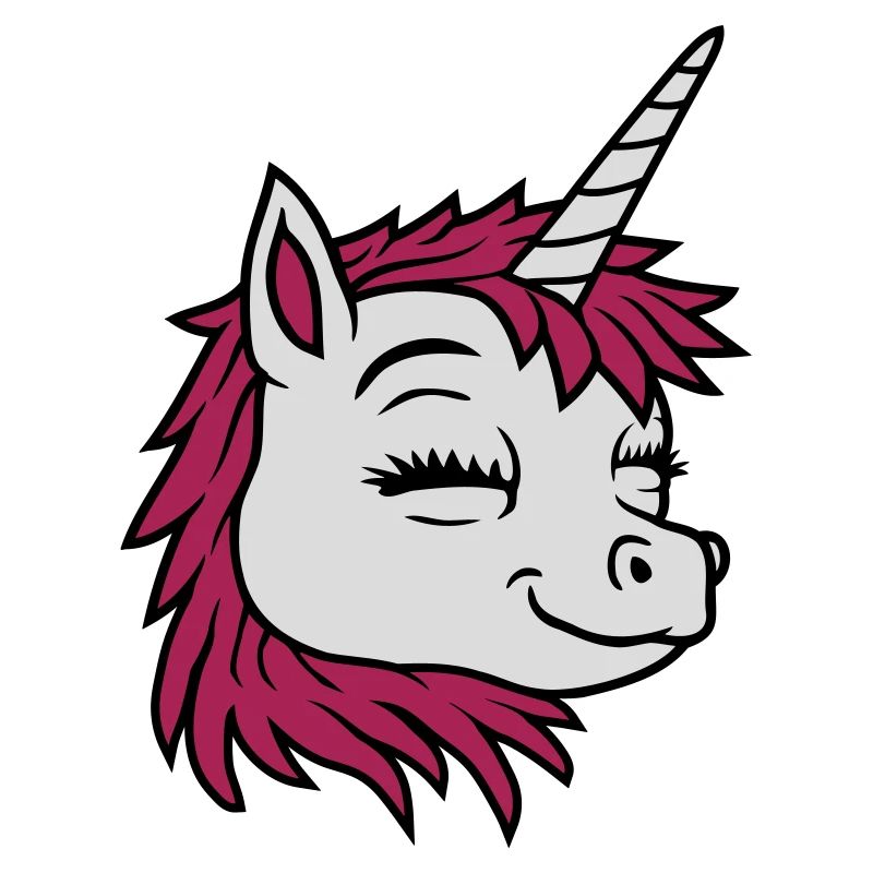 Kopf glückliches Comic Einhorn