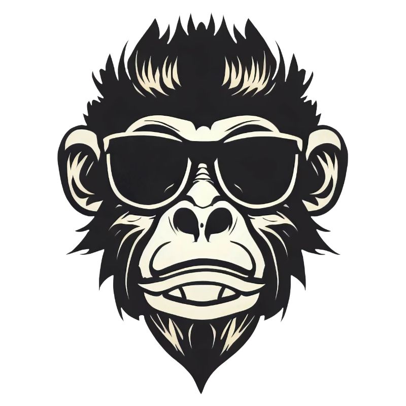 Cool monkey avec des lunettes de soleil - Rock and Roll