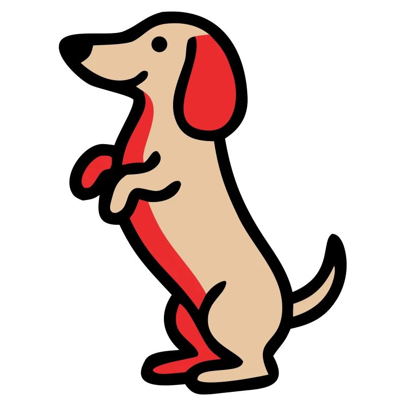 Süßer Dackel Hund Männchen Comic