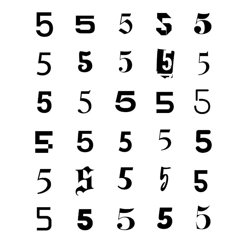 number 5 mosaic design 
