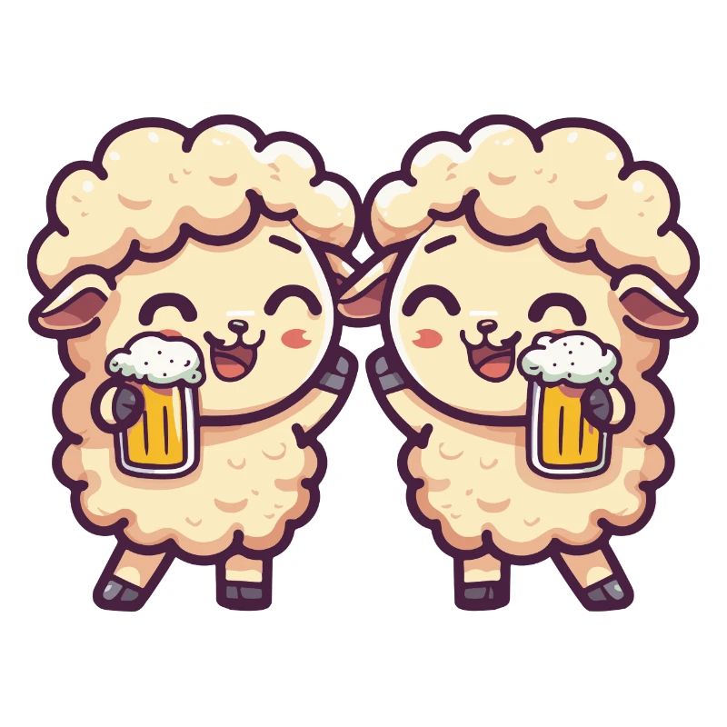Schaf Comic Bier Lustig Saufen