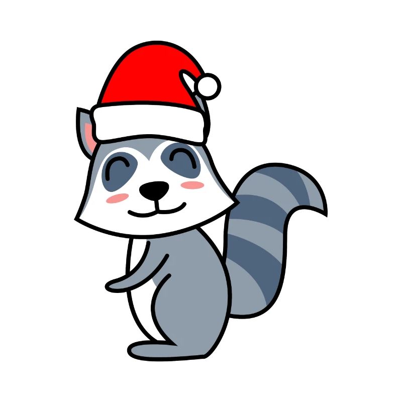 Raccoon Comic Noël