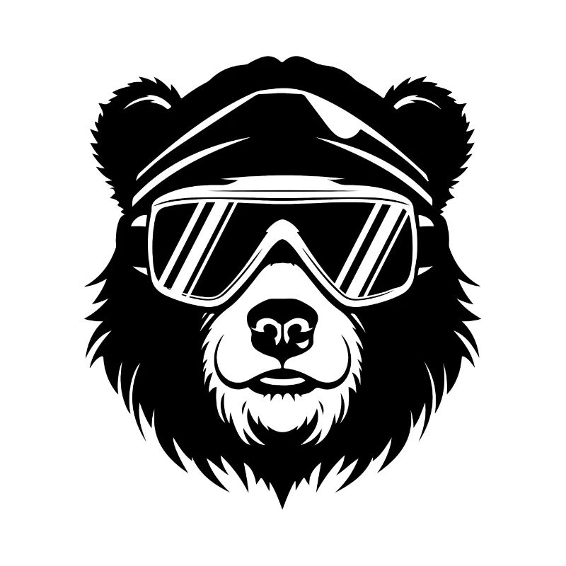 Ski Bear Snowboarder