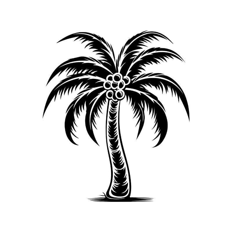 Palm tree holiday symbol silhouette