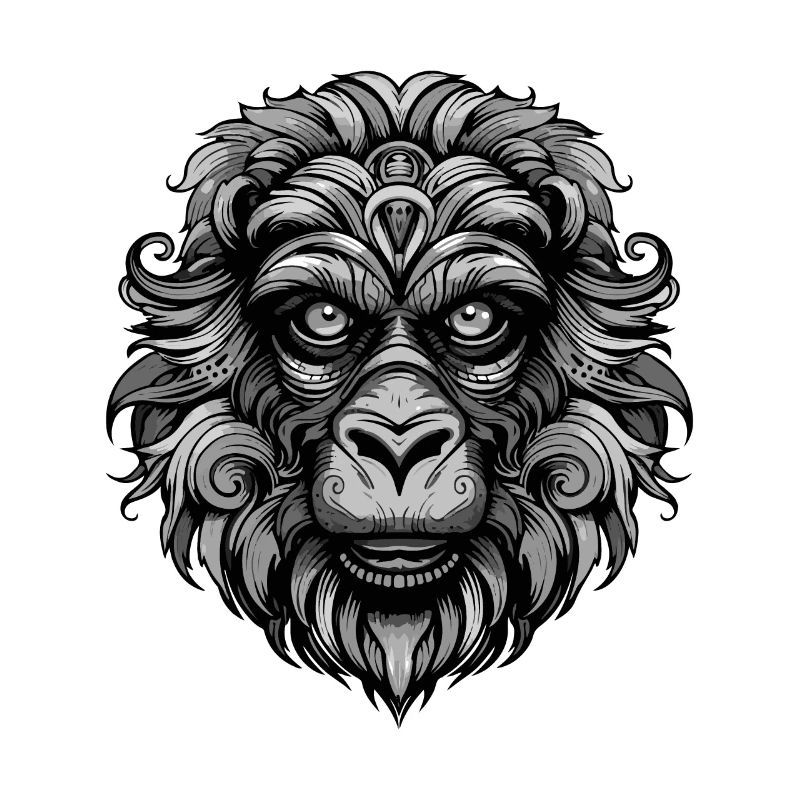 Tête d’animal de singe