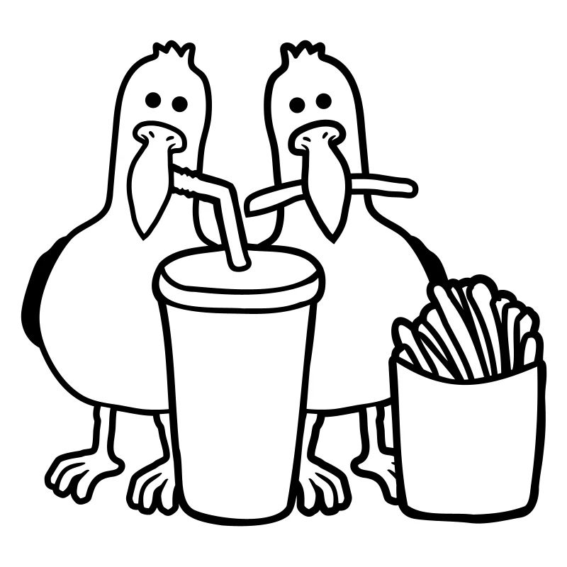 Mouettes de restauration rapide volées