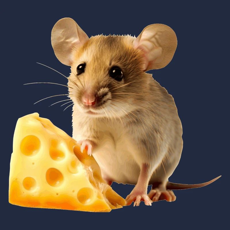 Maus mit einem Stückchen Käse