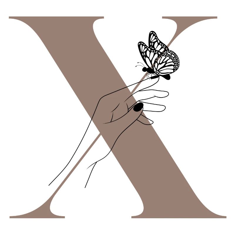 Letter x Magic butterfly