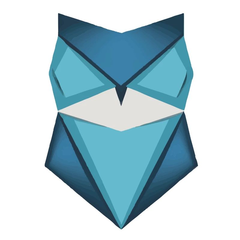 Blaue Eule Origami Kunst