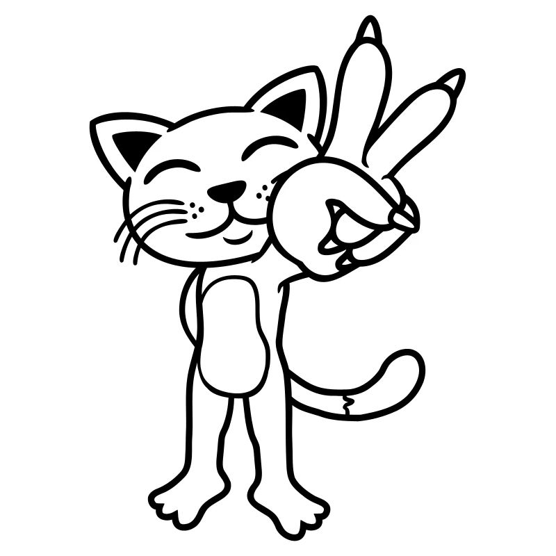 Signe de paix de chat debout