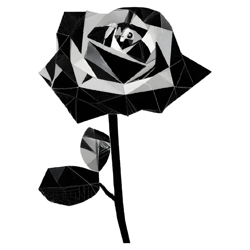 Polygone schwarze Rose