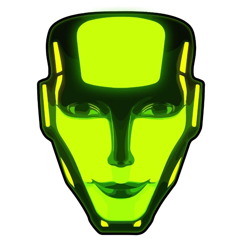 Neon Robot Face