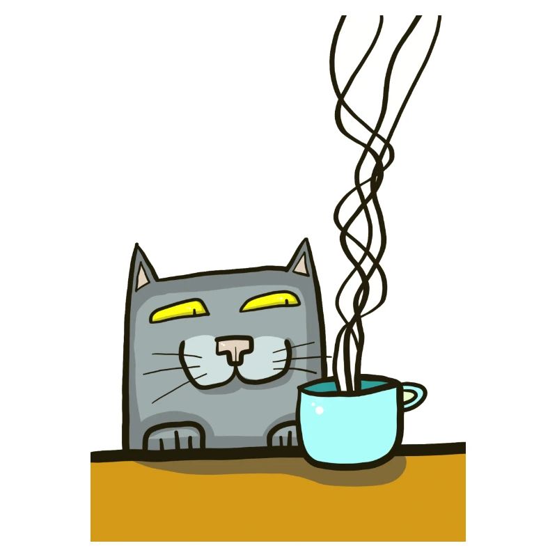 Chat avec du café