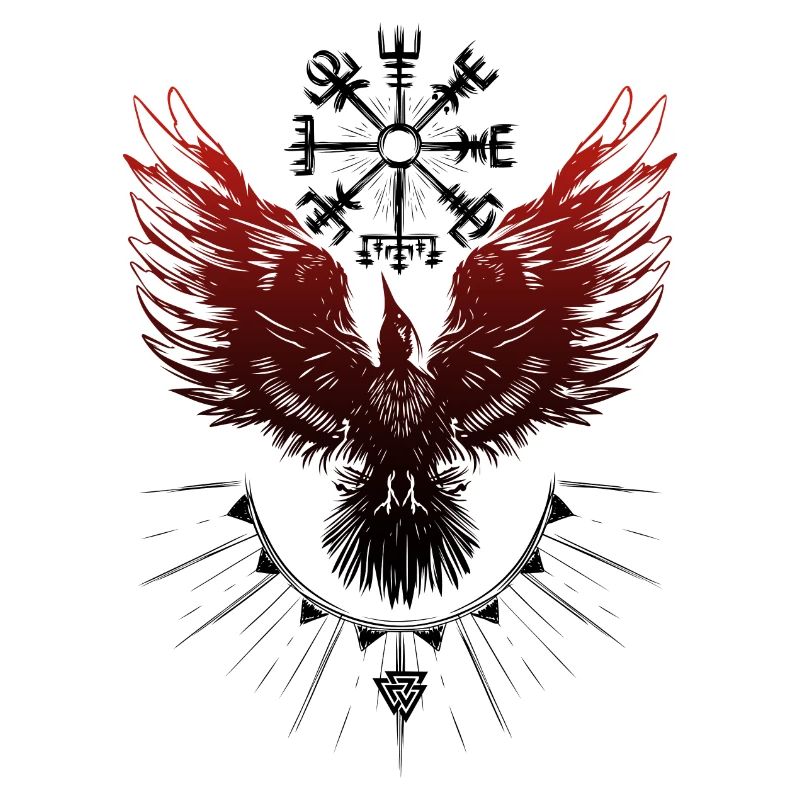 Wikinger Rabe Vegvisir Valknut