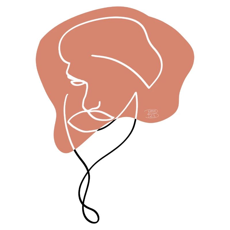 "Mann mit Bart", Boho Line Art Design, "Faces"