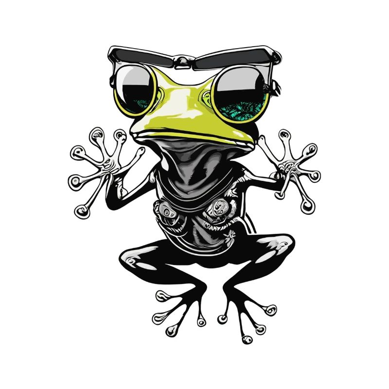 Lustiger schwebender Frosch mit Sonnenbrille