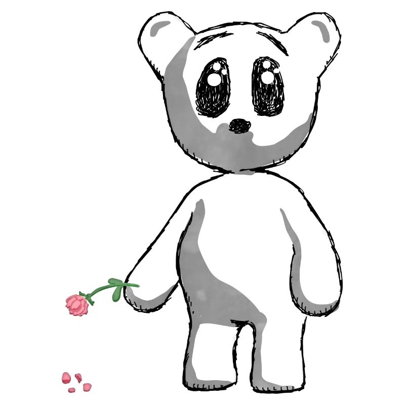 Teddy mit Rose