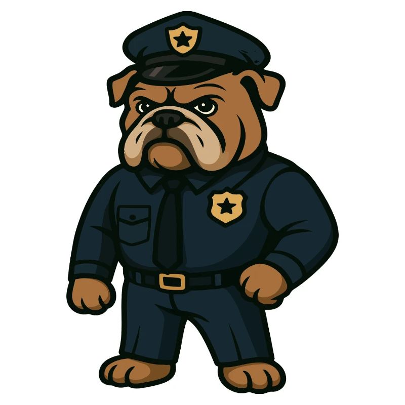 Mascotte de bouledogue policier Application de la loi Design