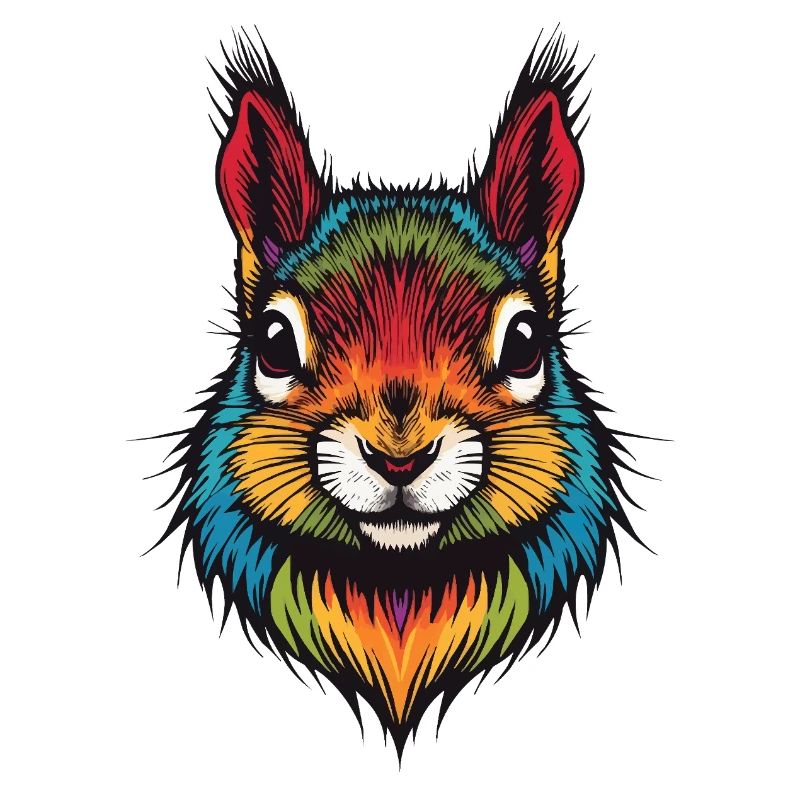 Buntes Eichhörnchen tierische Farbexplosion
