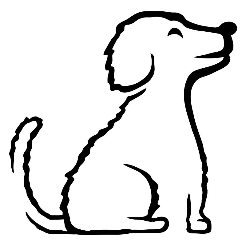 Sitzender glücklicher braver Hund