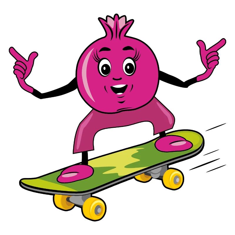 Drôle de skateboarder à grenade