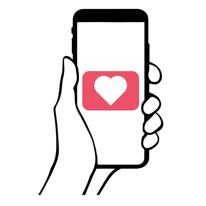 Smartphone Like Herz Flirt Statement