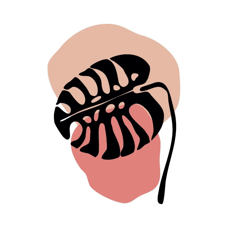 Abstract Plant Patterns in Pastel - Monstera
