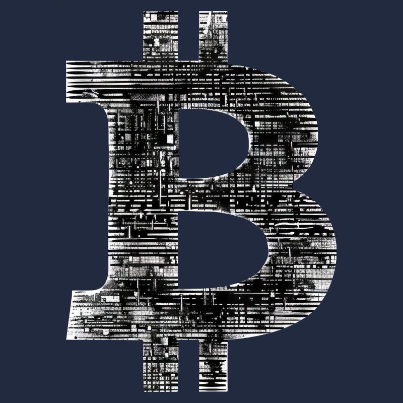 Bitcoin Logo Digital Silhouette Icon