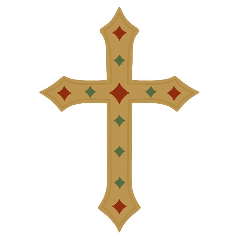 Croix d’or avec incrustations de gemmes