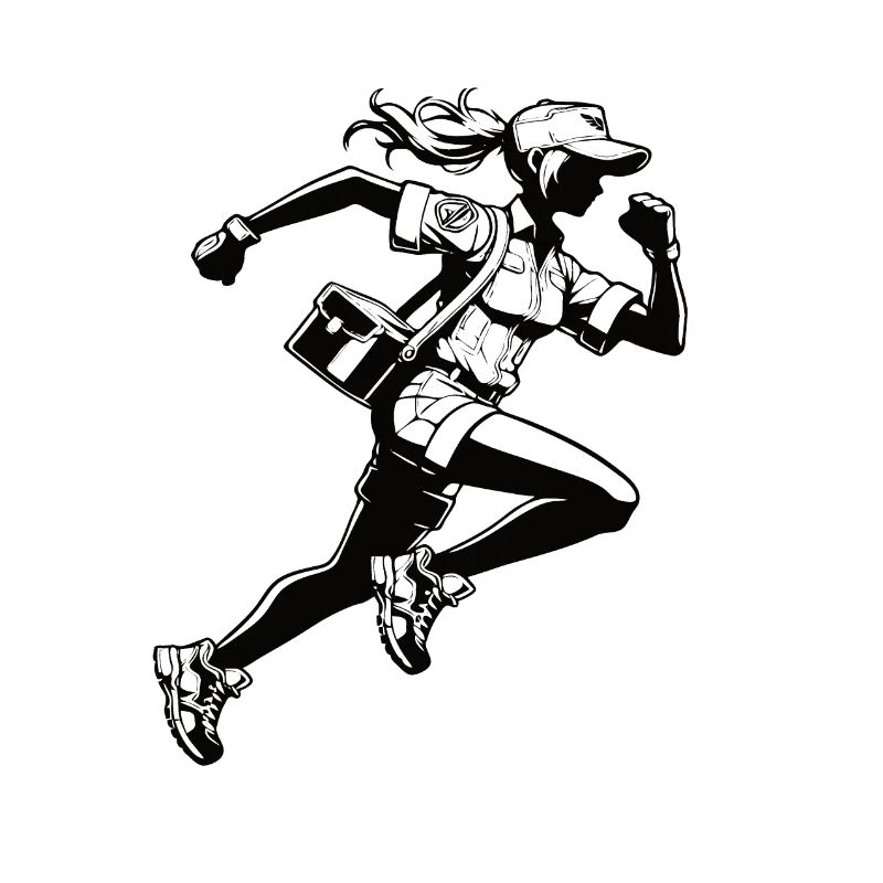 Dynamic Postwoman - Design for Young Postmen
