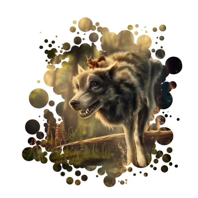 Freunde Wolf Eichhörnchen