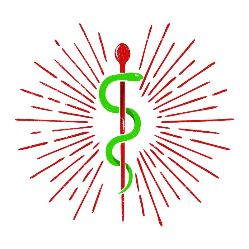 Symbol Asklepiosstab Doktor Geschenkidee