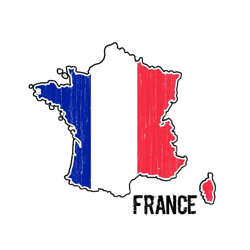 Plan de la carte du drapeau de la France