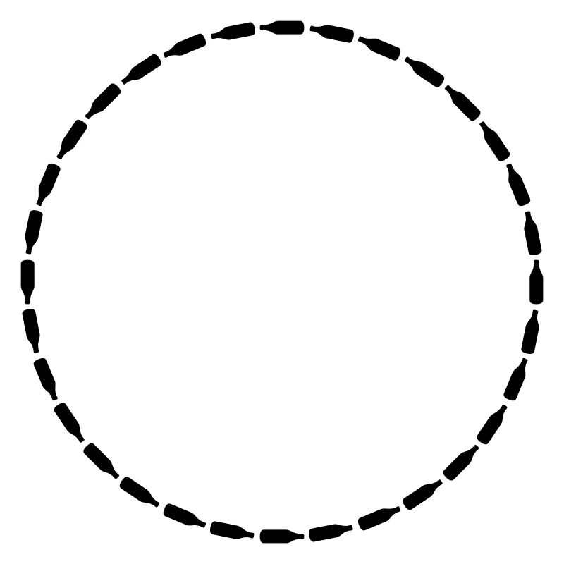 Beer Bottles Circle Frame